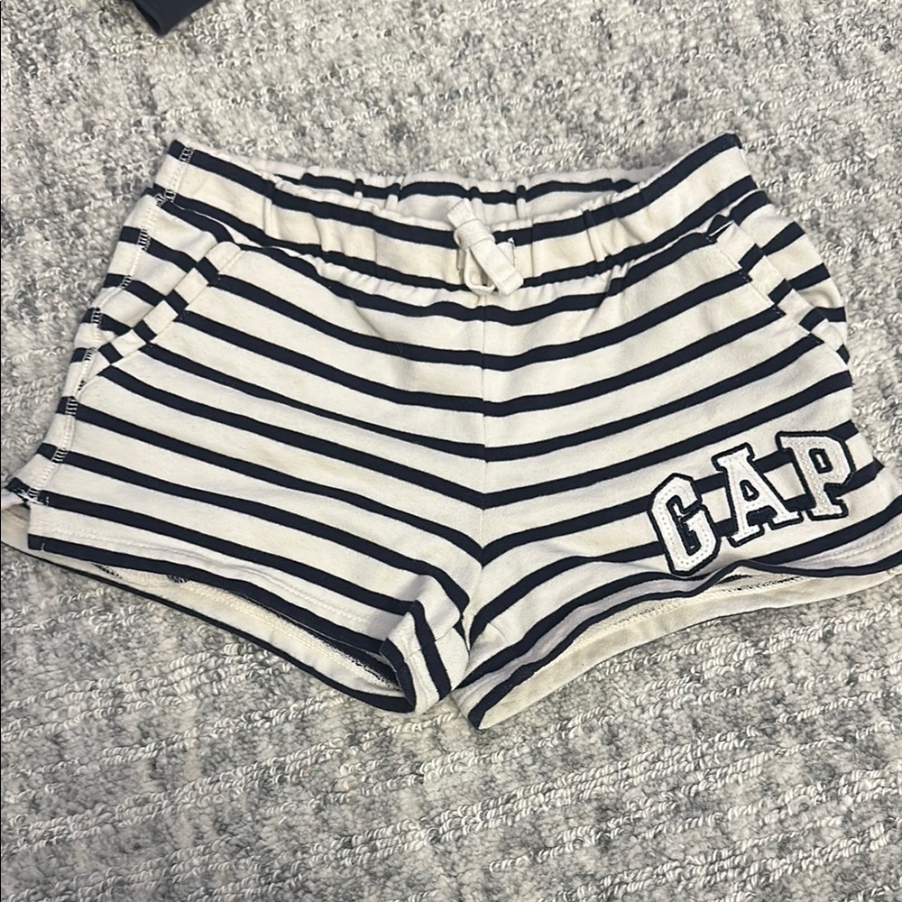 GAP Kids Black and White Striped Casual Shorts